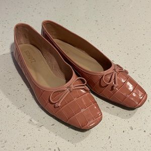SCHUTZ- Arissa Crocodile Embossed Leather Flat